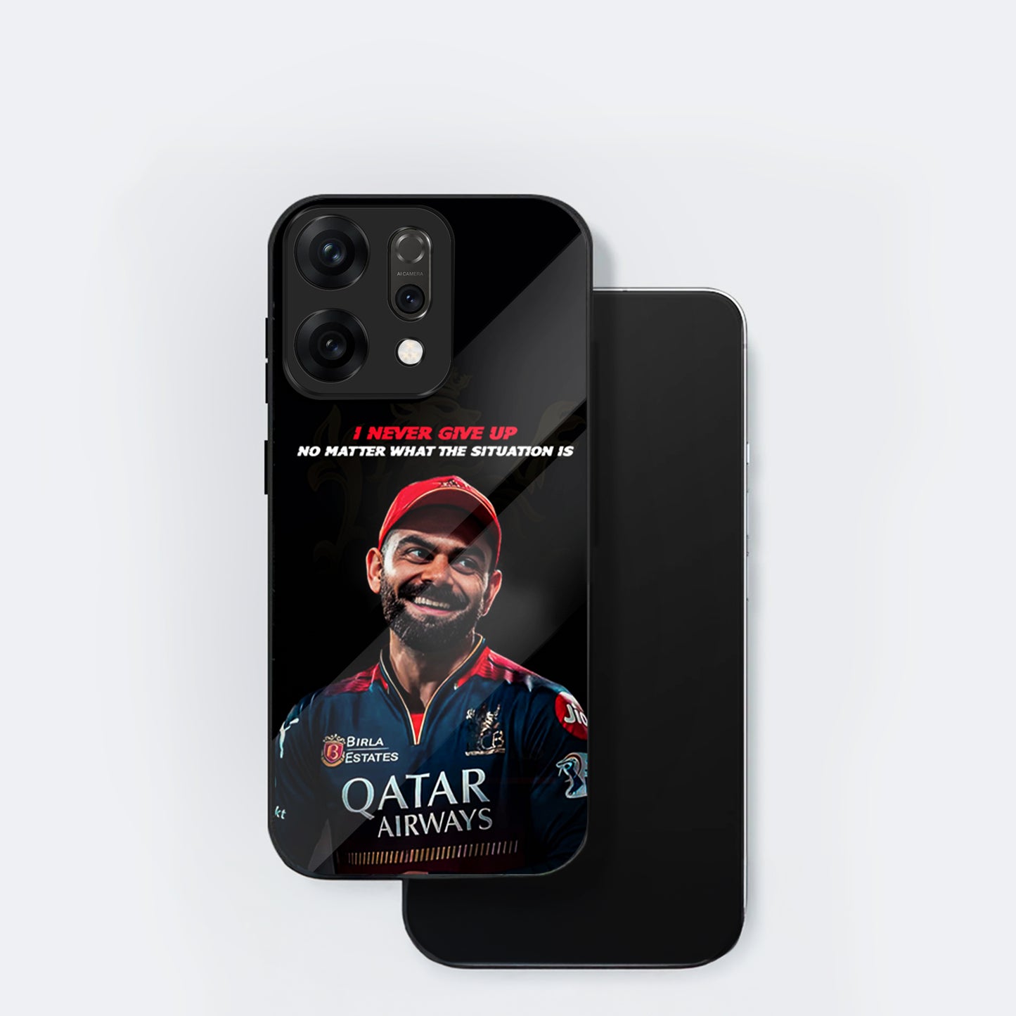 Oppo Reno 14 5G Premium Acrylic Shockproof Glass Back Case (Virat Spirit)