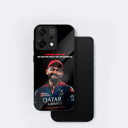 Oppo Reno 14 5G Premium Acrylic Shockproof Glass Back Case (Virat Spirit)