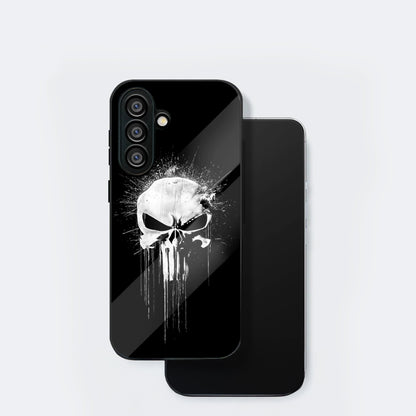 Samsung Galaxy A36 Premium Acrylic Shockproof Glass Back Case (Punisher Skull)