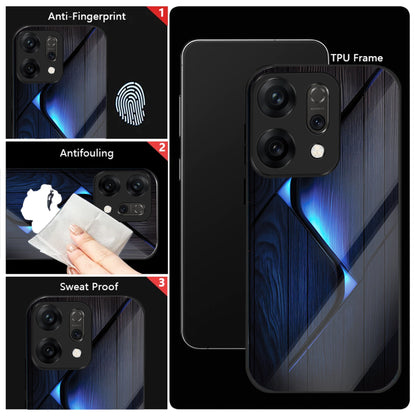 Oppo Reno 14 5G Premium Acrylic Shockproof Glass Back Case (Blue Gradient)
