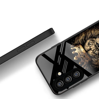 Samsung Galaxy A56 Premium Acrylic Shockproof Glass Back Case (Crowned Lion)