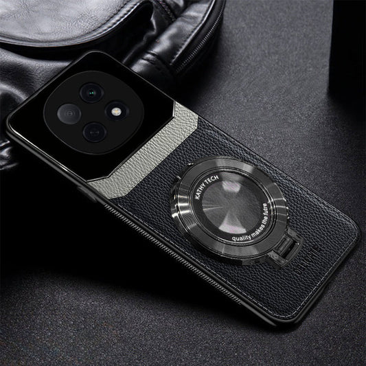 Oppo F29 Pro 5G Original Luxury Leather Lens Magnifier Ring Stand Case