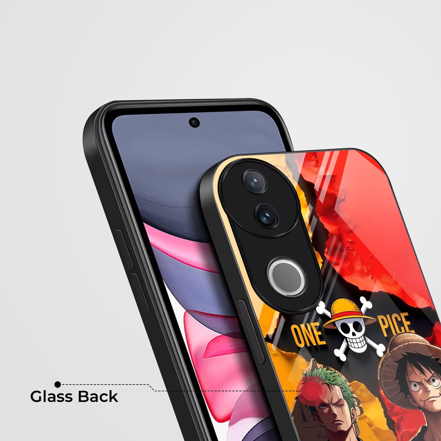 Vivo V50 5G Premium Acrylic Shockproof Glass Back Case (Luffy & Zoro)