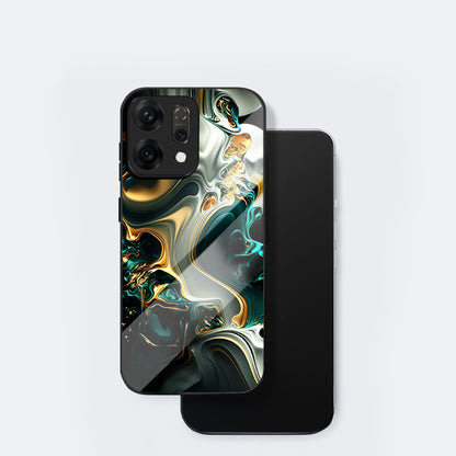 Oppo Reno14 5G Premium Acrylic Shockproof Glass Back Case (Ocean Ember)