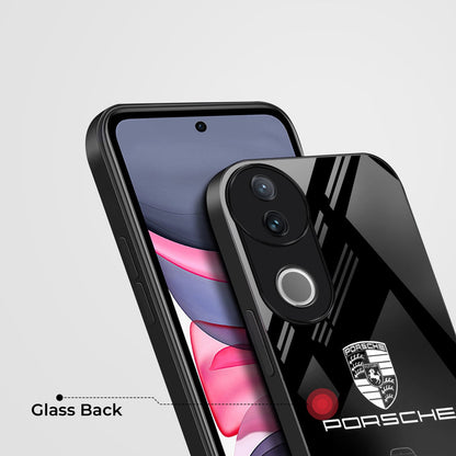 Vivo V50 5G Premium Acrylic Shockproof Glass Back Case (Black Porsche)