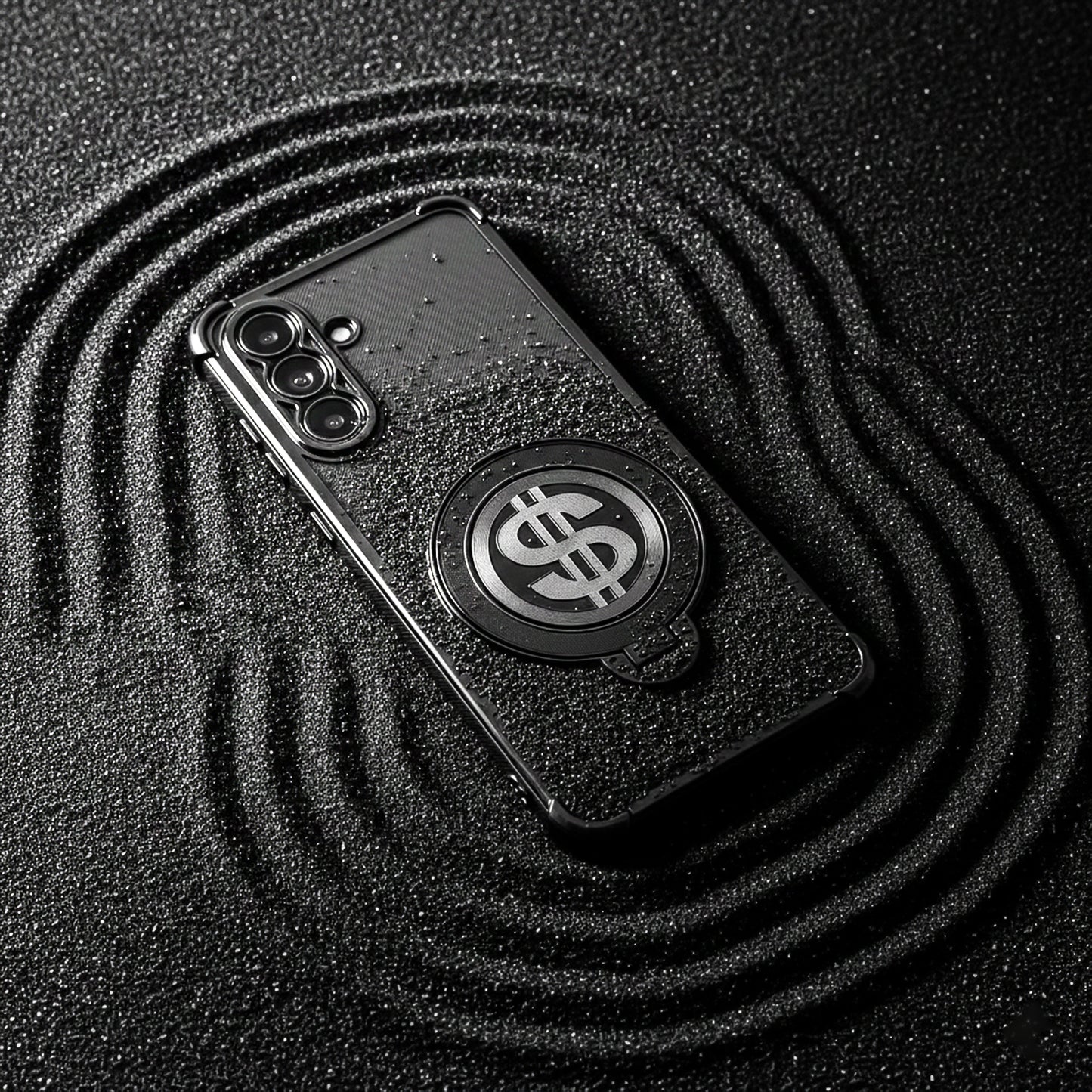 Samsung Galaxy A56 5G Phone case with dollar sign symbol on a textured black surface