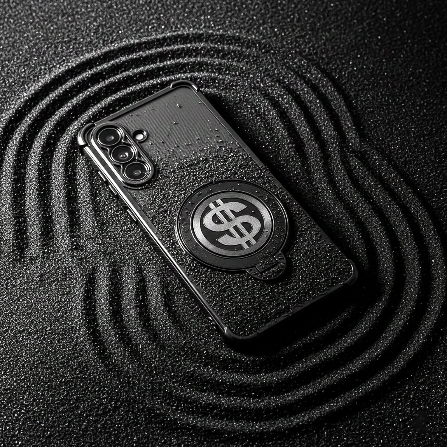 Samsung Galaxy A56 5G Phone case with dollar sign symbol on a textured black surface