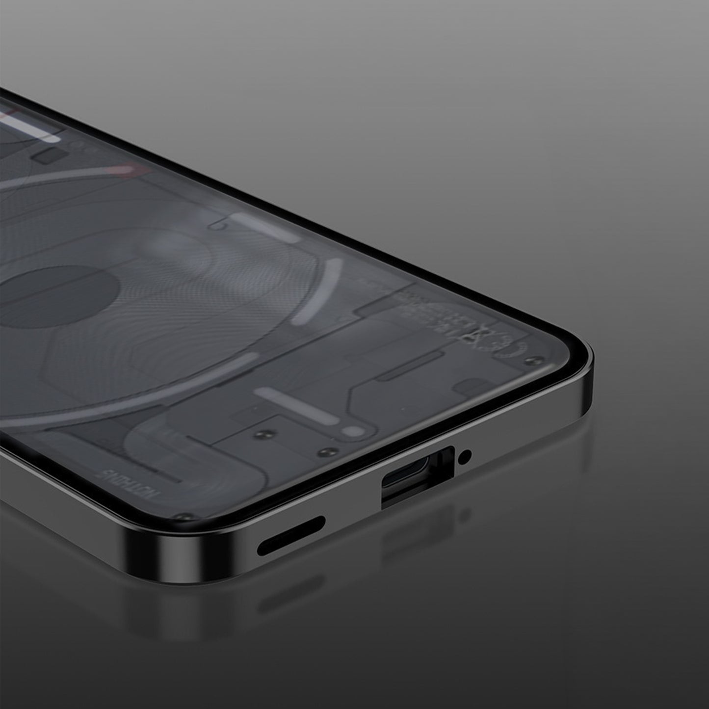 Nothing Phone 2 5G Aluminium Metal Bumper Shield Transparent Back Case