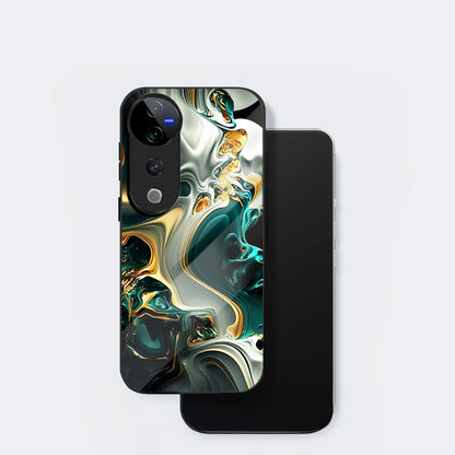 Vivo V40 Pro 5G Premium Acrylic Shockproof Glass Back Case (Ocean Ember)