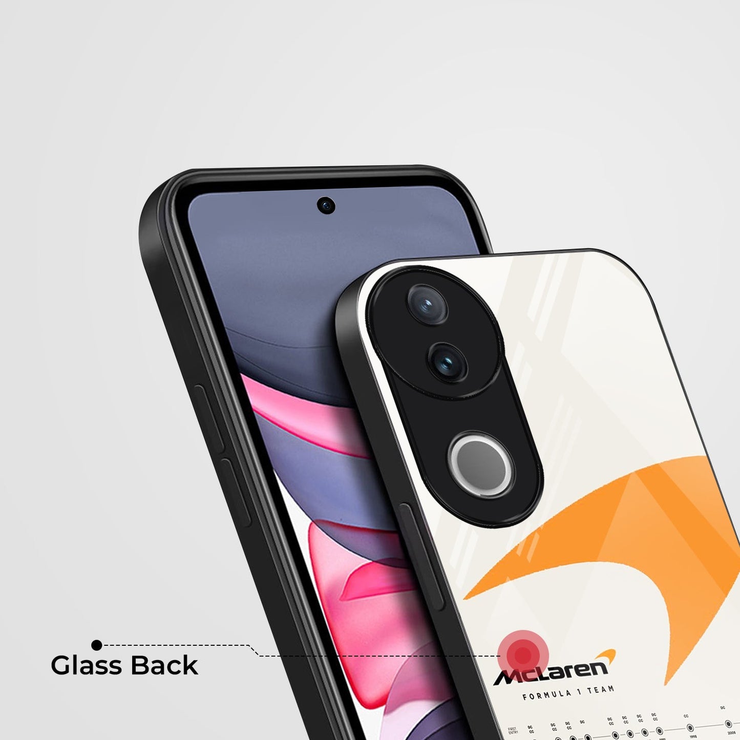 Vivo V50 5G Premium Acrylic Shockproof Glass Back Case (McLaren Case)
