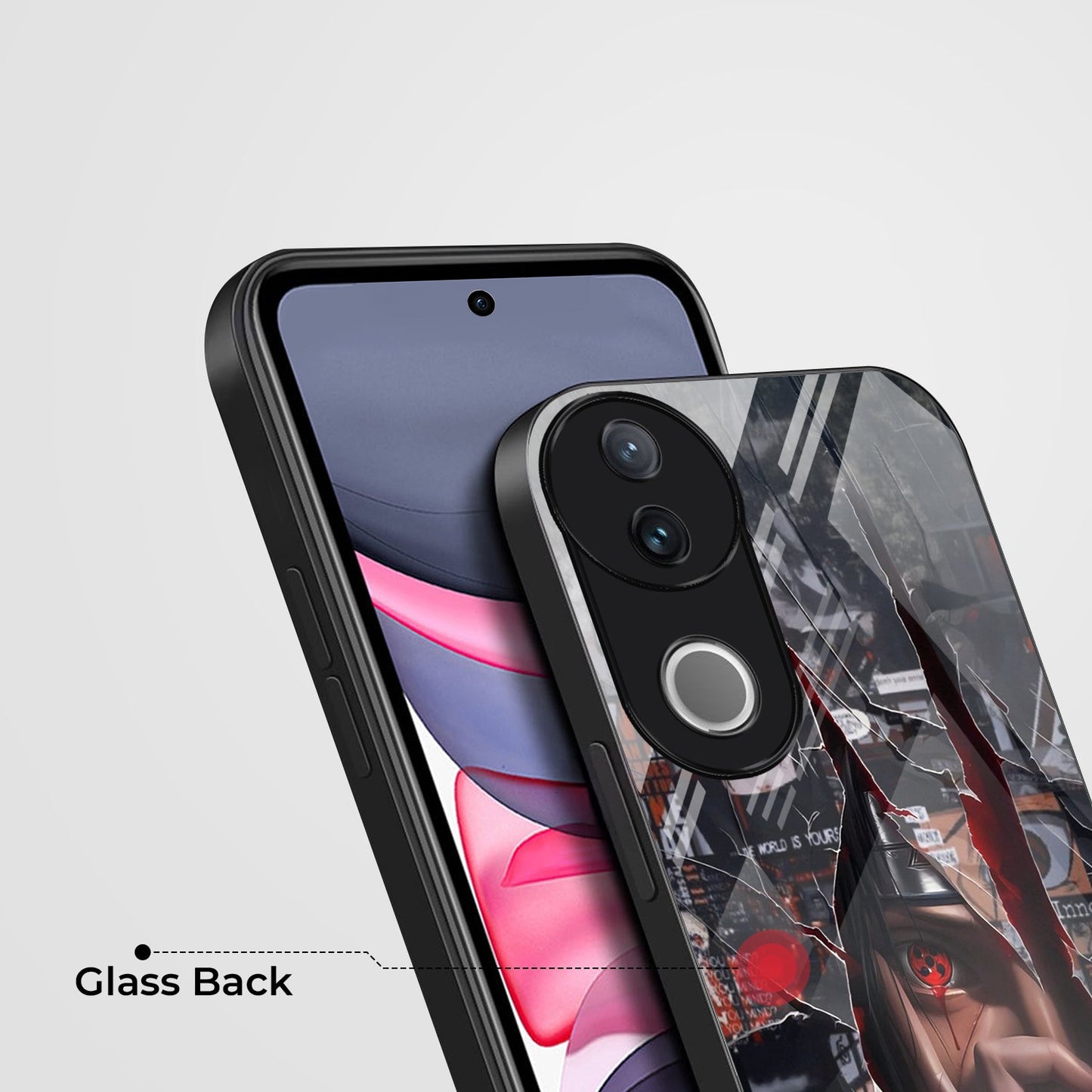 Vivo V50 5G Premium Acrylic Shockproof Glass Back Case (Sharingan)