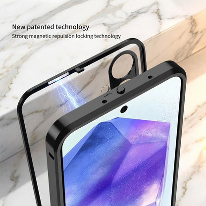 Samsung Galaxy A55 5G Aluminium Metal Bumper Shield Transparent Back Case