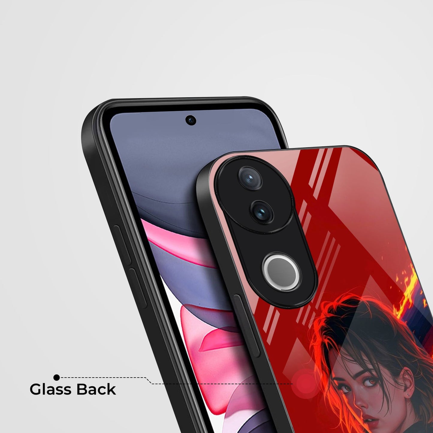 Vivo V50 5G Premium Acrylic Shockproof Glass Back Case (Flame Case)