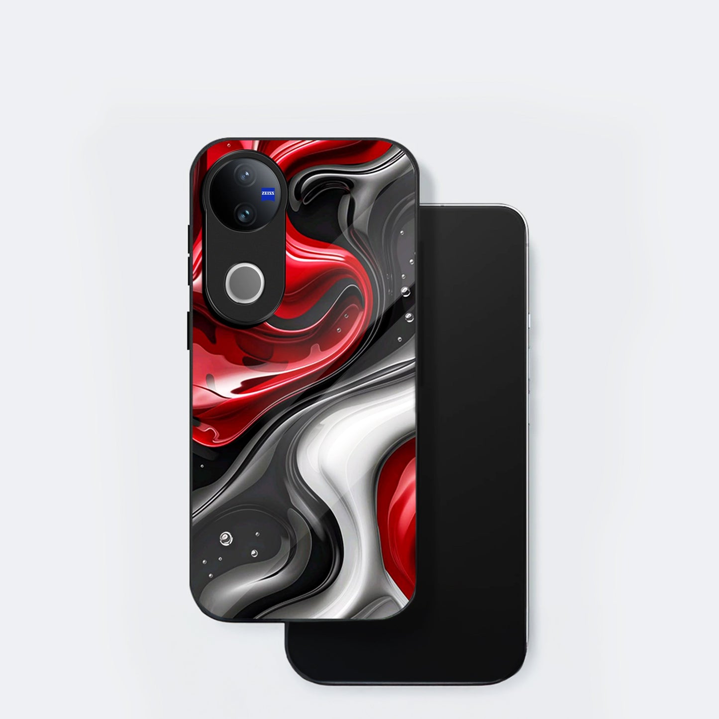 Vivo V50 5G Premium Acrylic Shockproof Glass Back Case (Crimson Wave)