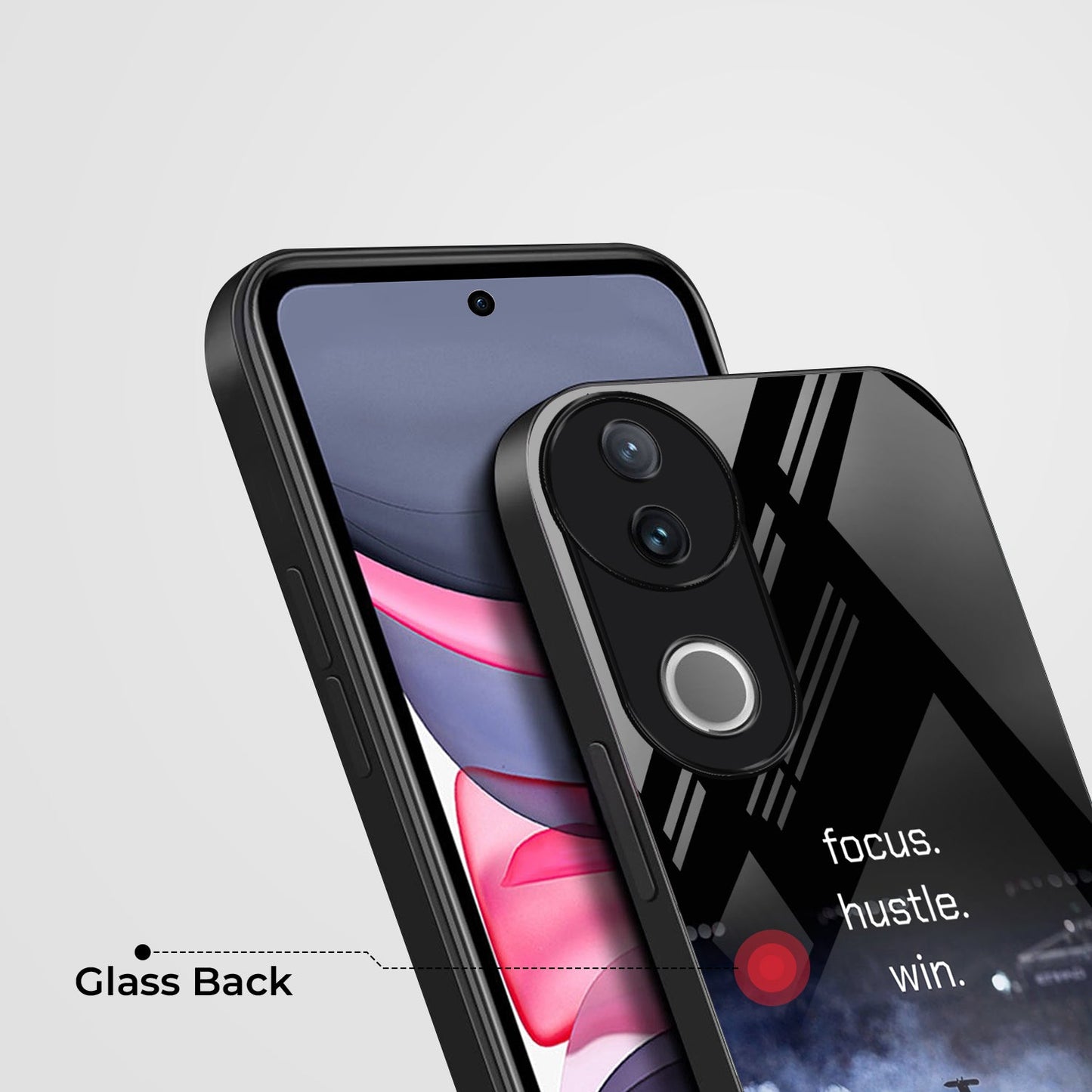 Vivo V50 5G Premium Acrylic Shockproof Glass Back Case (Racing Case)