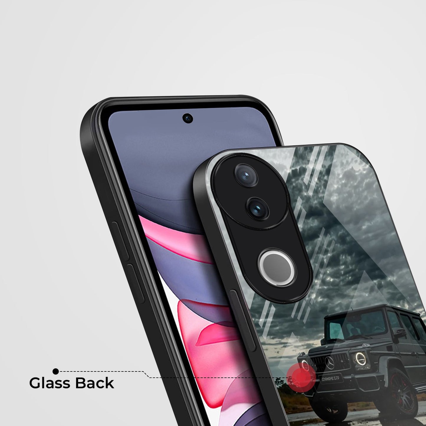 Vivo V50 5G Premium Acrylic Shockproof Glass Back Case (Benz G-Class)