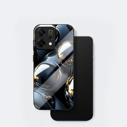 Oppo Reno14 5G Premium Acrylic Shockproof Glass Back Case (Mirror Spheres)