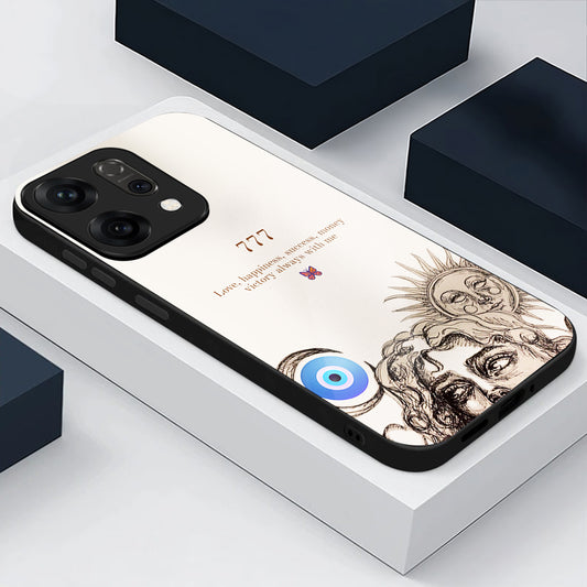 Oppo Reno 14 5G Angel Number 777 Aesthetic Glass Case