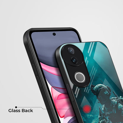 Vivo V50 5G Premium Acrylic Shockproof Glass Back Case (Soldier Case)