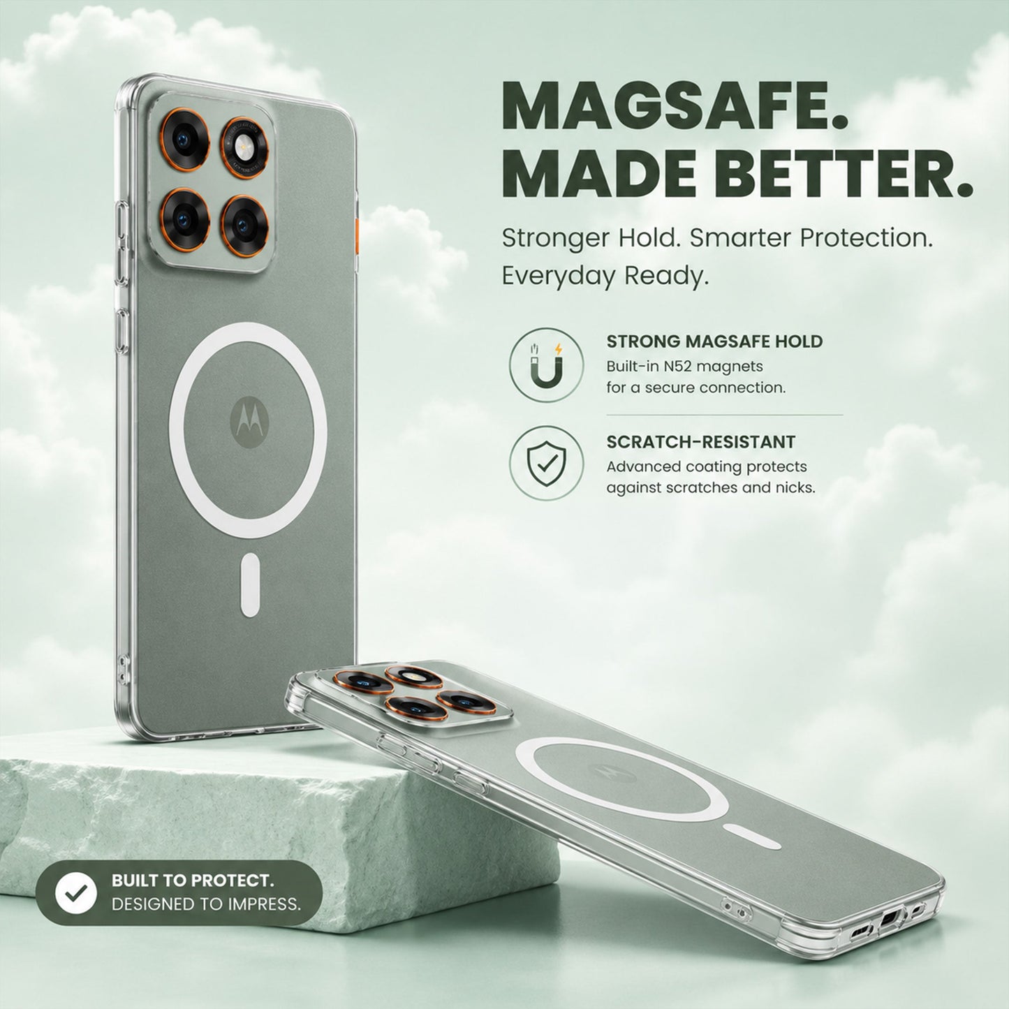 Motorola Edge 60 Pro 5G Clear Anti-Yellow MagSafe Protective Case