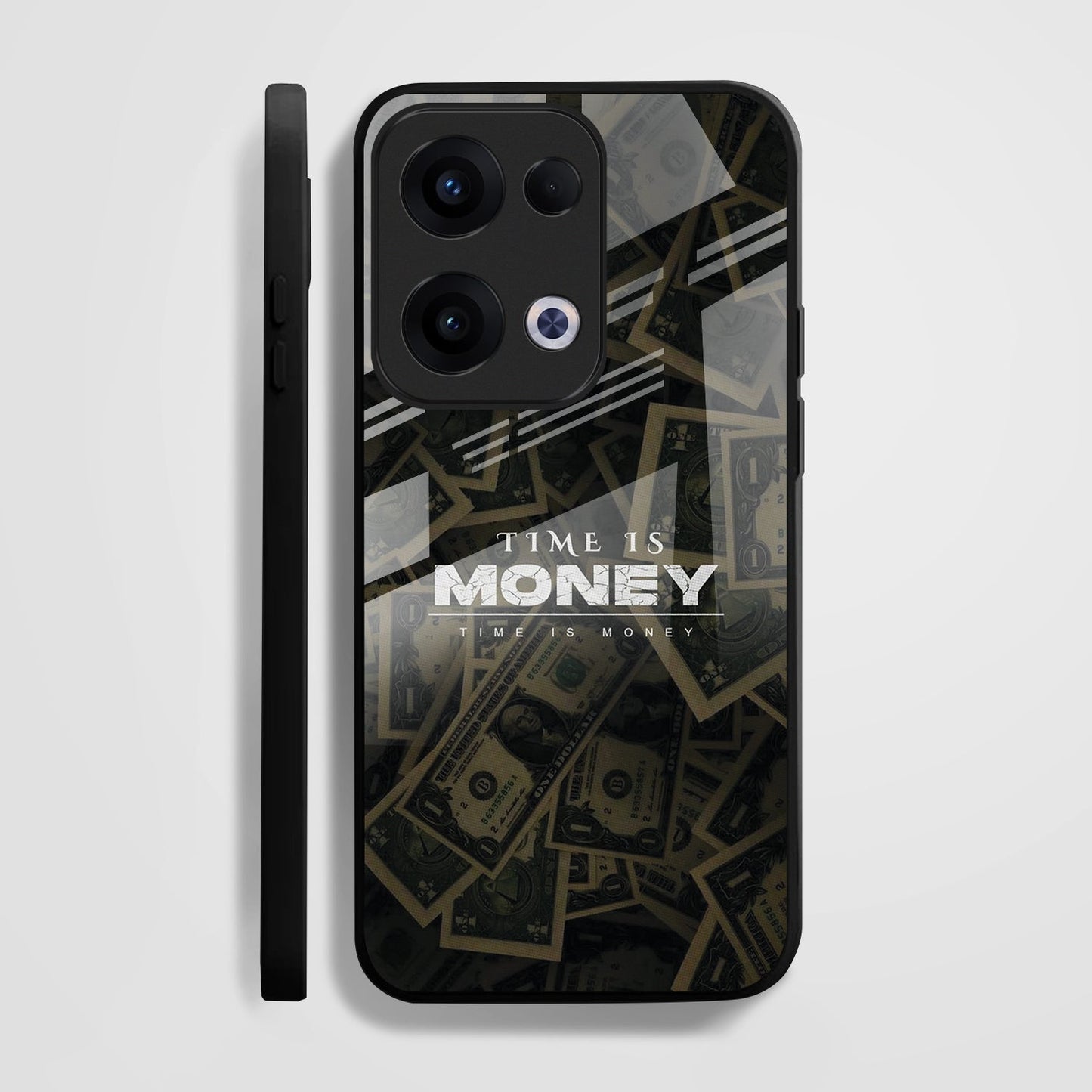 Oppo Reno 13 5G Premium Acrylic Shockproof Glass Back Case (Money)
