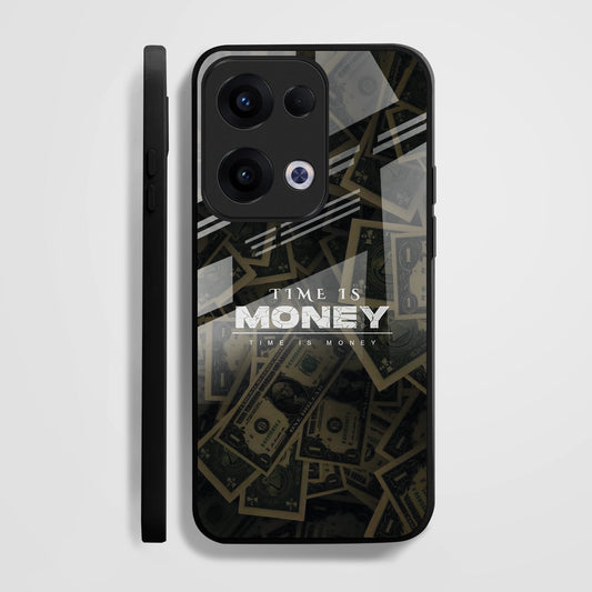 Oppo Reno 13 5G Premium Acrylic Shockproof Glass Back Case (Money)