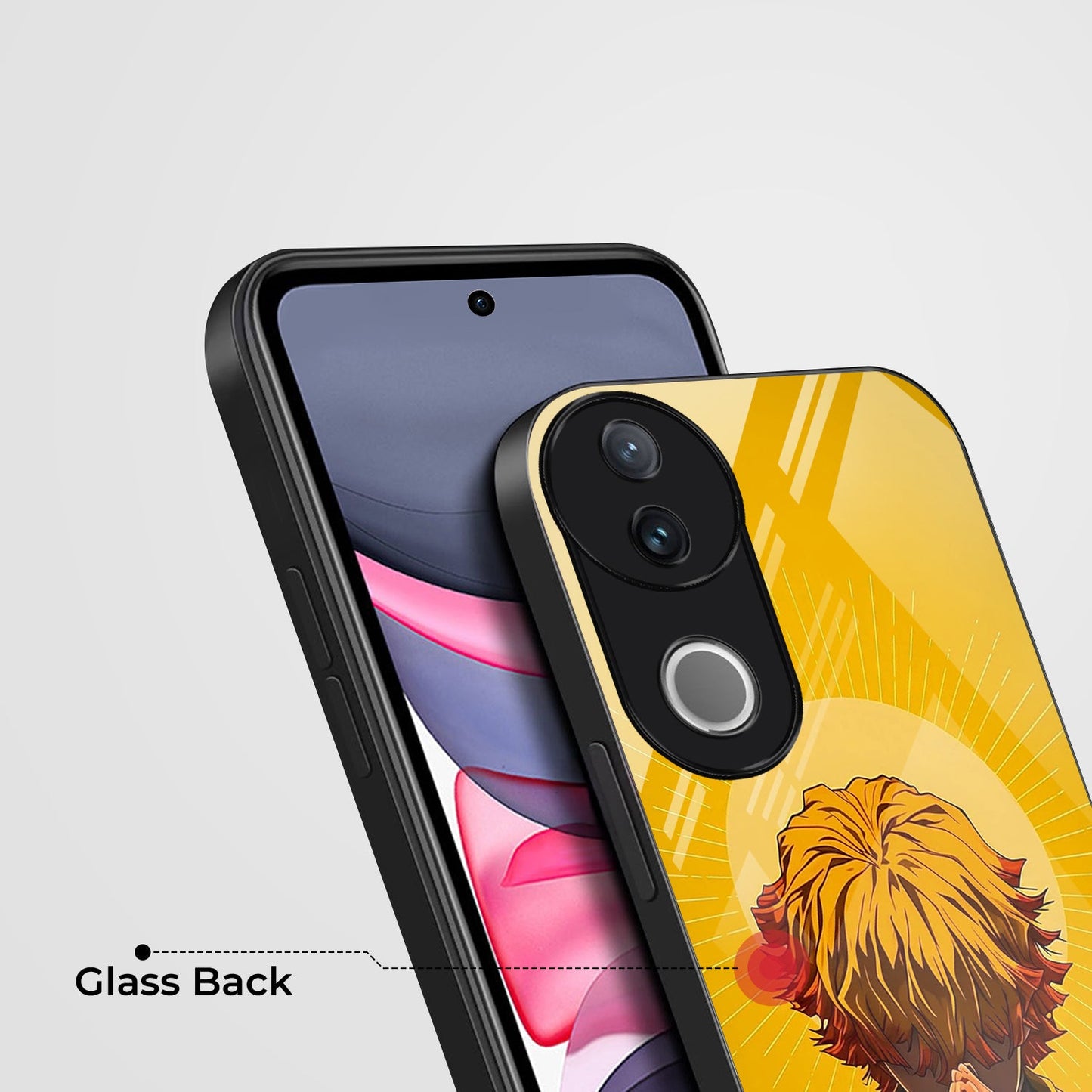 Vivo V50 5G Premium Acrylic Shockproof Glass Back Case (Zenitsu Agatsuma)