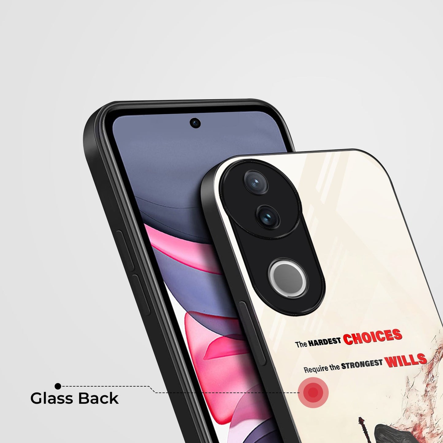 Vivo V50 5G Premium Acrylic Shockproof Glass Back Case (Warriors Case)