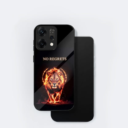 Oppo Reno 14 5G No Regrets Lion Aesthetic Glass Case