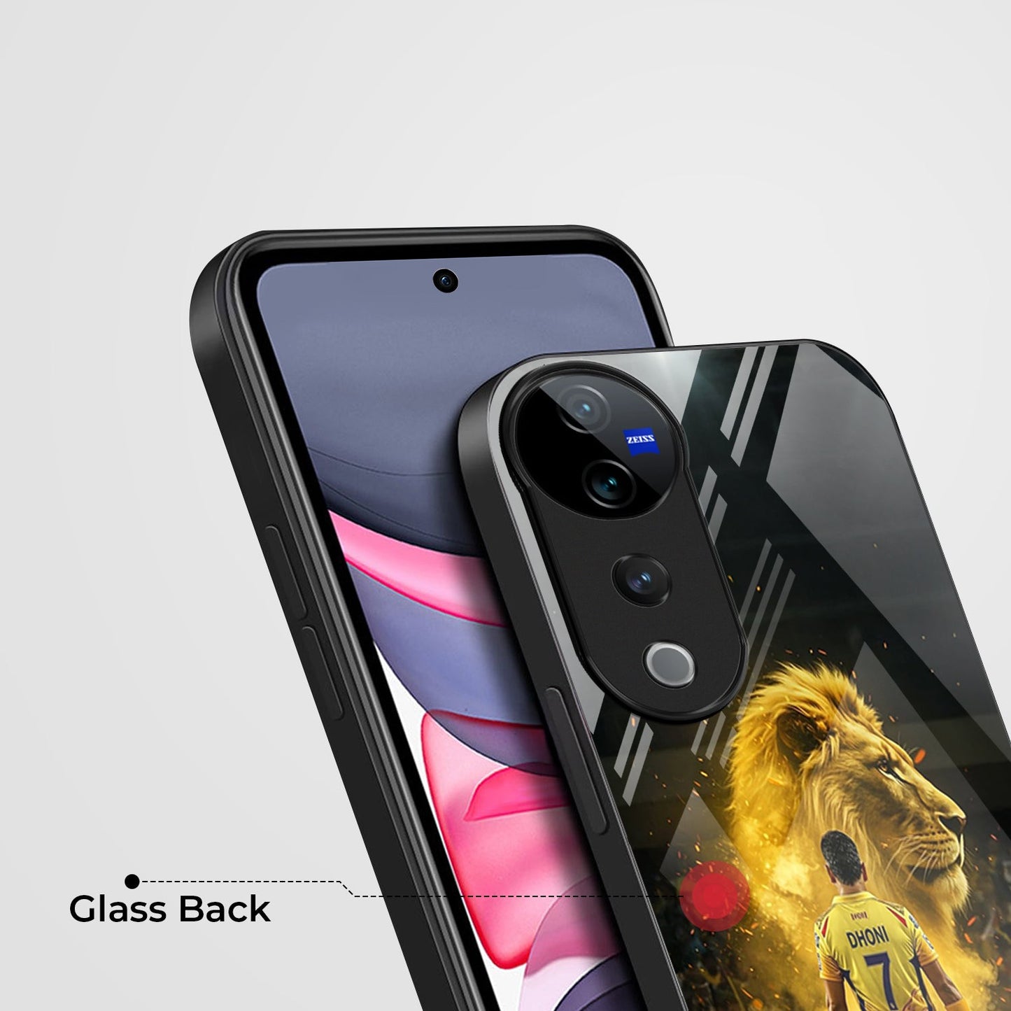 Vivo V40 Pro 5G Premium Acrylic Shockproof Glass Back Case (Dhoni)