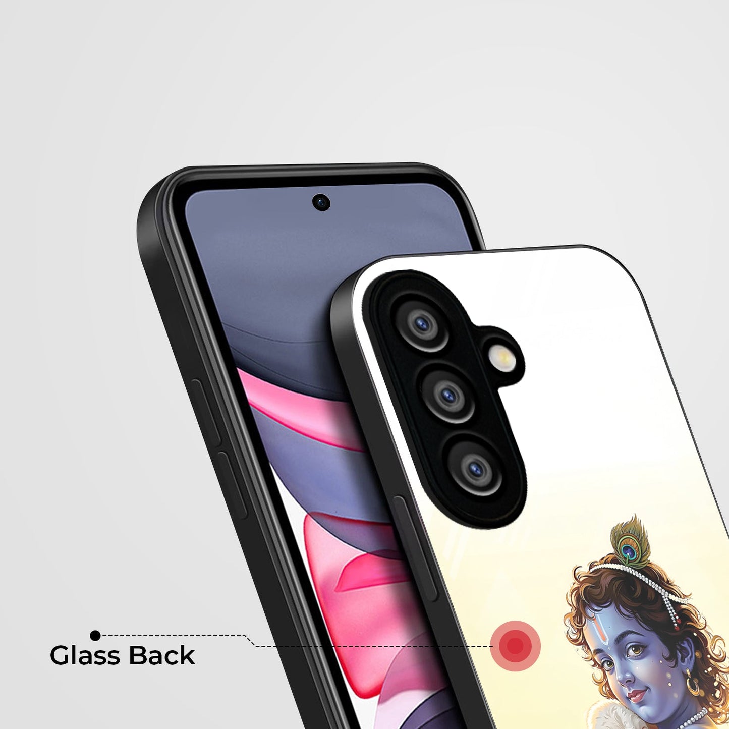 Samsung Galaxy A36 5G Premium Acrylic Shockproof Glass Back Case (Cute Krishna)