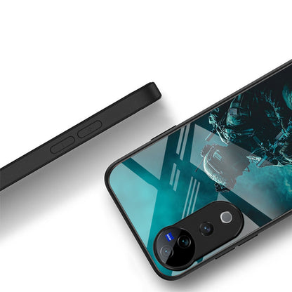 Vivo V40 Pro 5G Premium Acrylic Shockproof Glass Back Case (Shadow Warrior)