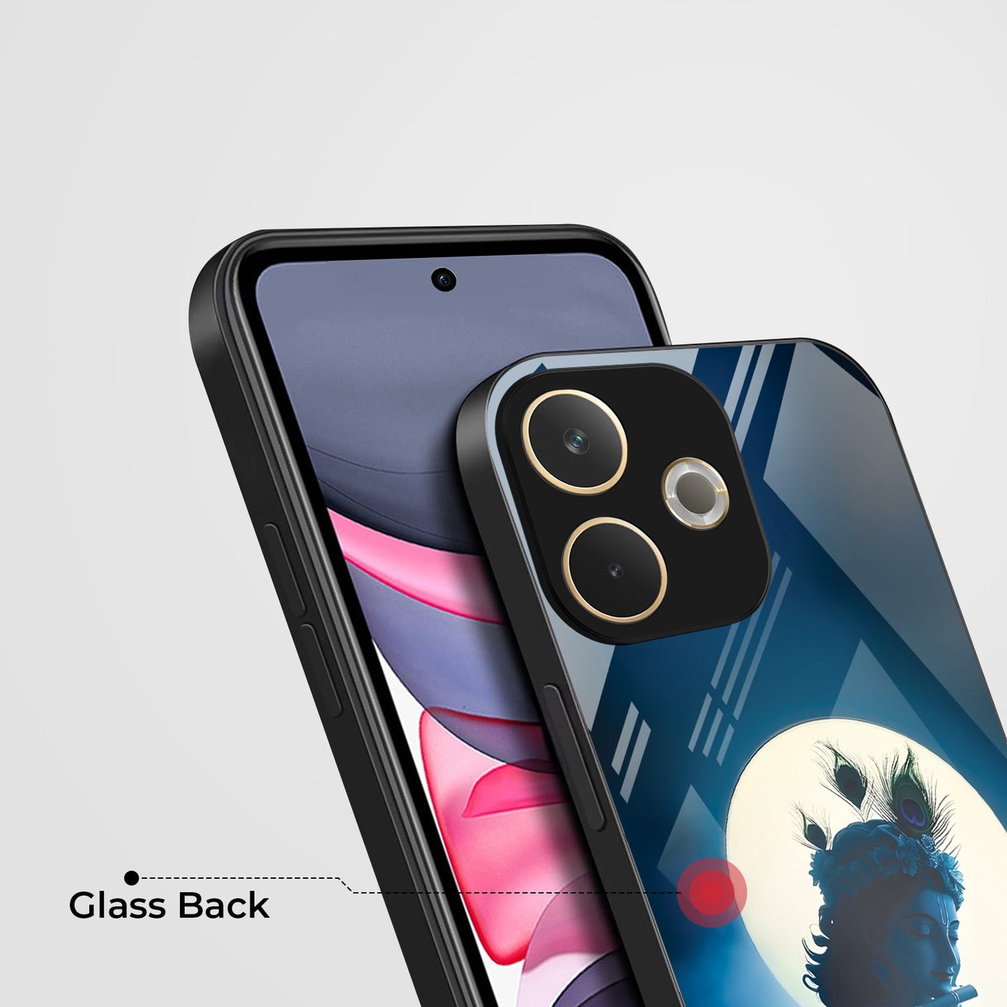 Oppo A5 Pro 5G Premium Acrylic Shockproof Glass Back Case (Lord Krishna)