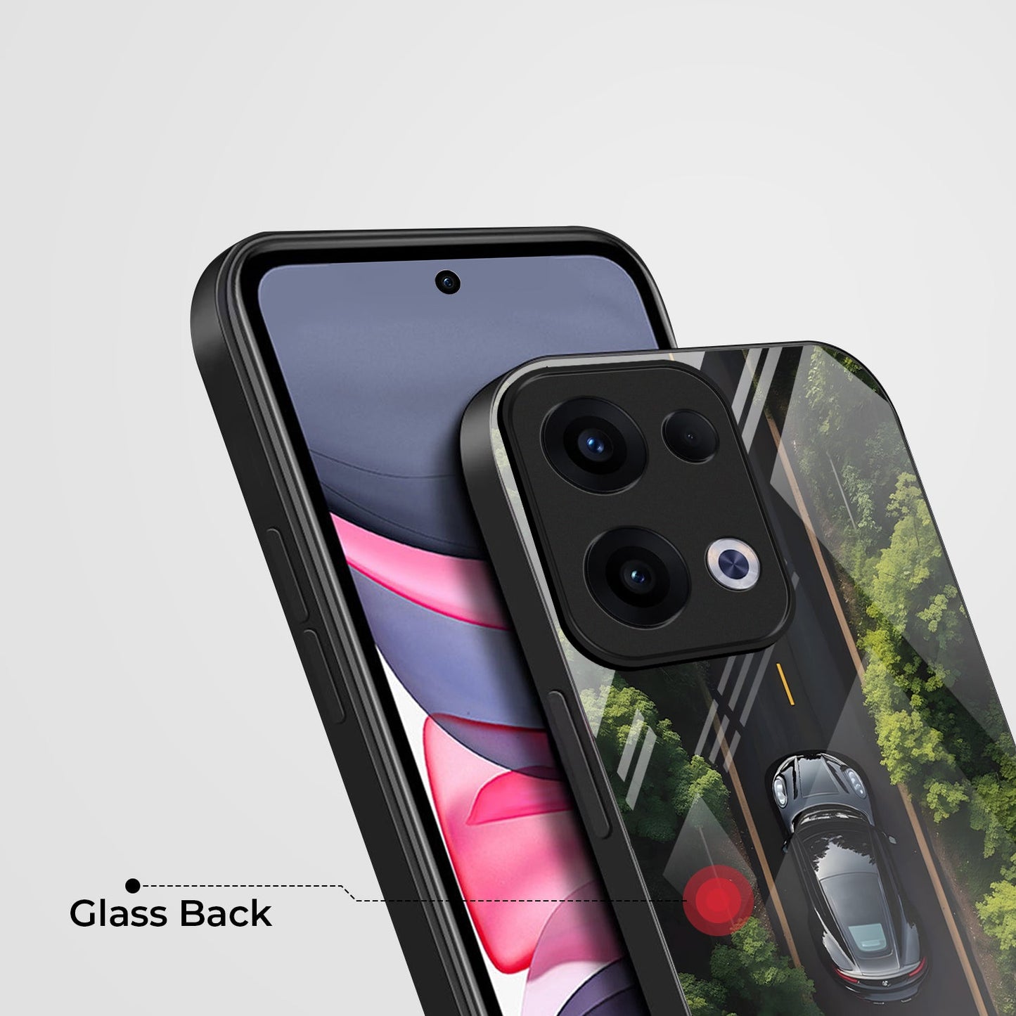 Oppo Reno 13 5G Premium Acrylic Shockproof Glass Back Case (Never Give up)