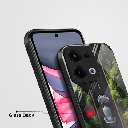 Oppo Reno 13 5G Premium Acrylic Shockproof Glass Back Case (Never Give up)