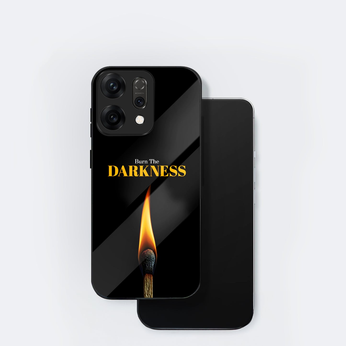 Oppo Reno 14 5G Motivational Match Flame Art Aesthetic Glass Case