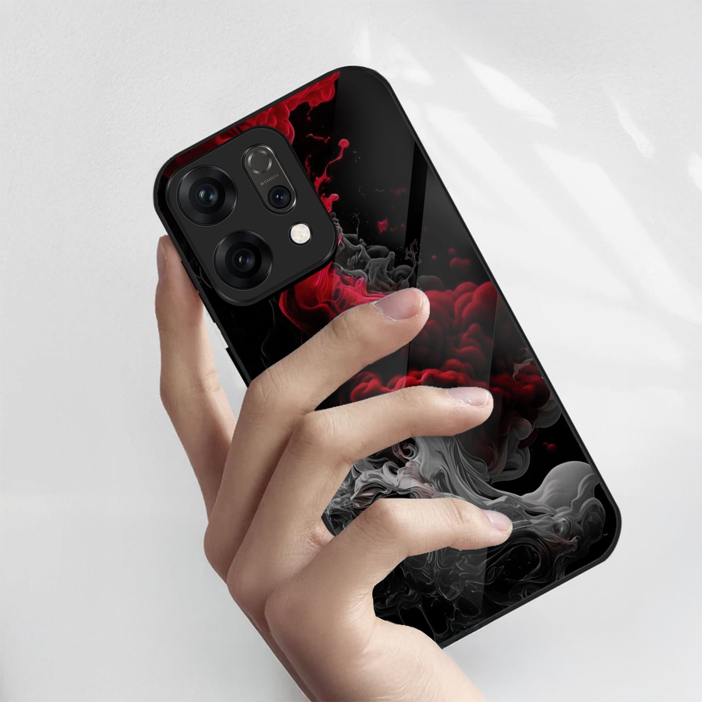 Oppo Reno 14 5G Premium Acrylic Shockproof Glass Back Case (Infernal Drift)