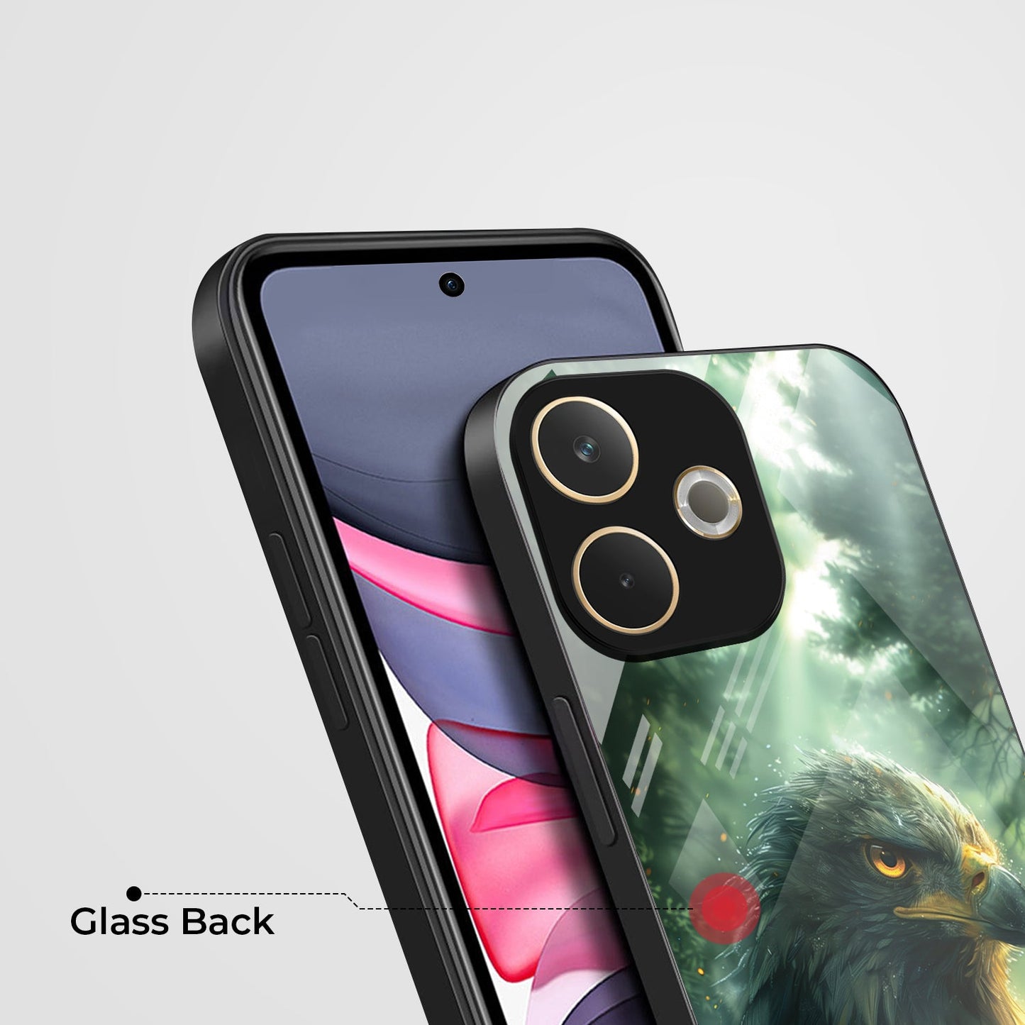 Oppo A5 Pro 5G Premium Acrylic Shockproof Glass Back Case (Eagle Eye)