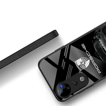 Vivo V40 Pro 5G Premium Acrylic Shockproof Glass Back Case (Black Porsche)