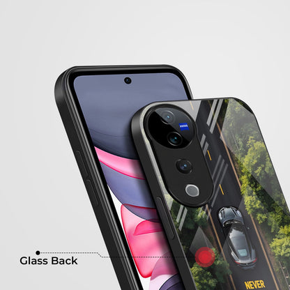 Vivo V40 Pro 5G Premium Acrylic Shockproof Glass Back Case (Never Give up)