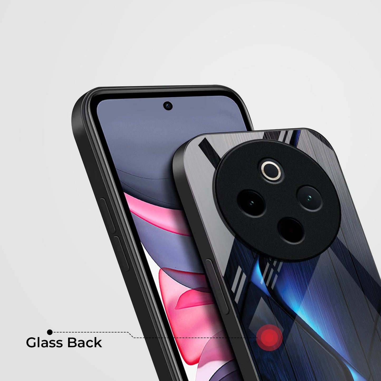 Vivo T4 5G Premium Acrylic Shockproof Glass Back Case (Blue Gradient)