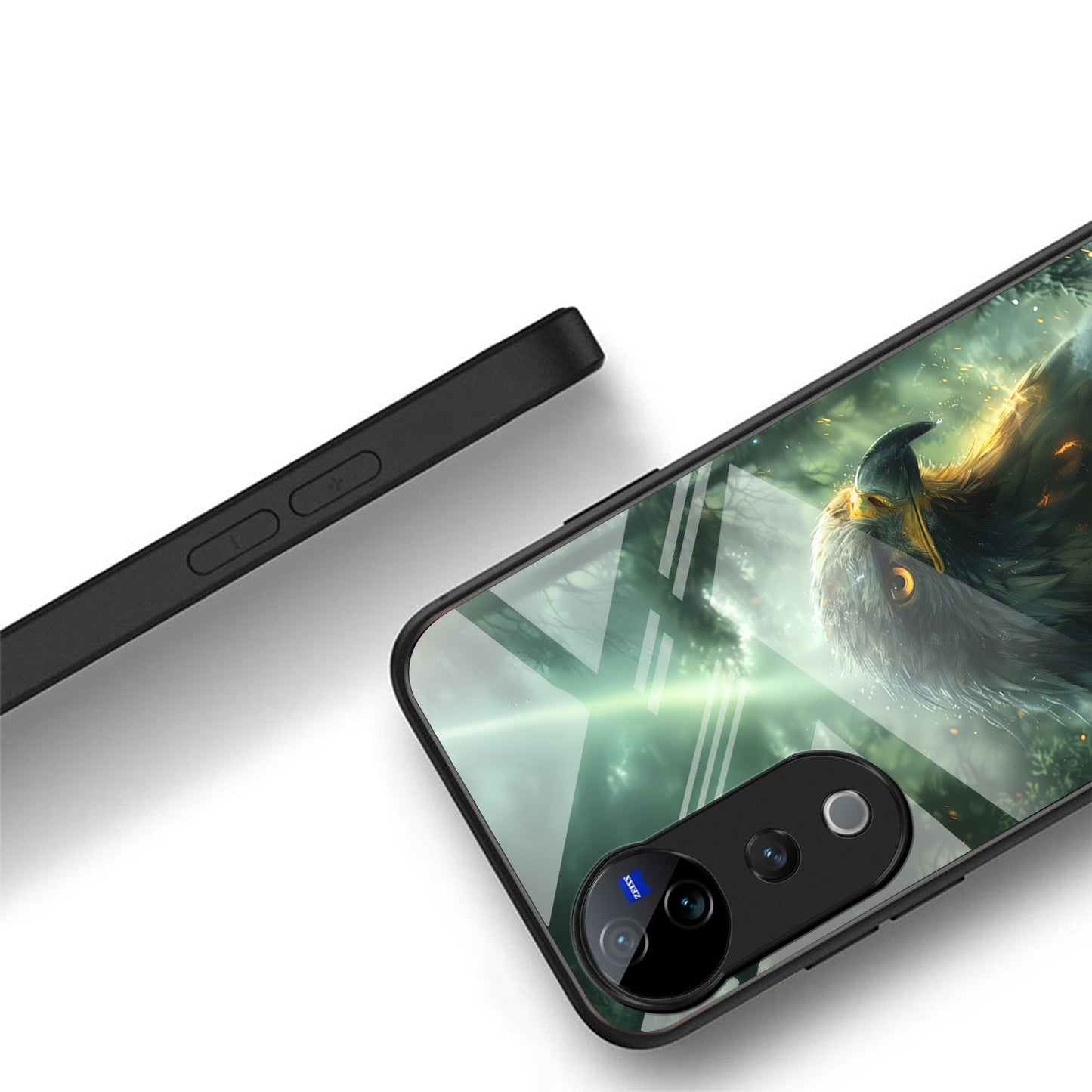 Vivo V40 Pro 5G Premium Acrylic Shockproof Glass Back Case ( Storm Eagle)