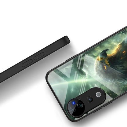 Vivo V40 Pro 5G Premium Acrylic Shockproof Glass Back Case ( Storm Eagle)