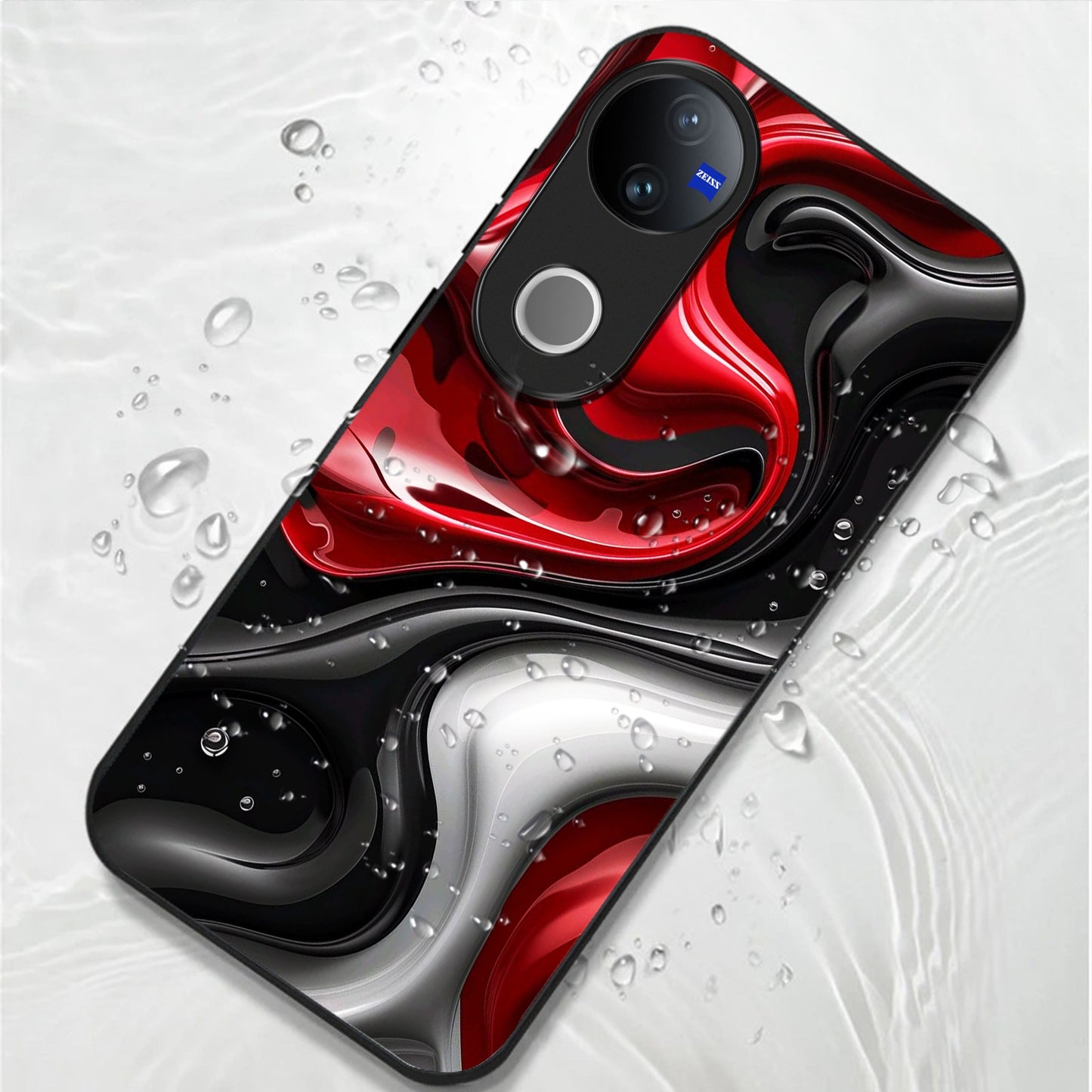 Vivo V50 5G Premium Acrylic Shockproof Glass Back Case (Crimson Wave)