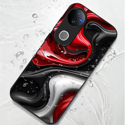 Vivo V50 5G Premium Acrylic Shockproof Glass Back Case (Crimson Wave)