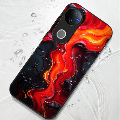 Vivo V50 5G Premium Acrylic Shockproof Glass Back Case (Inferno Flow)