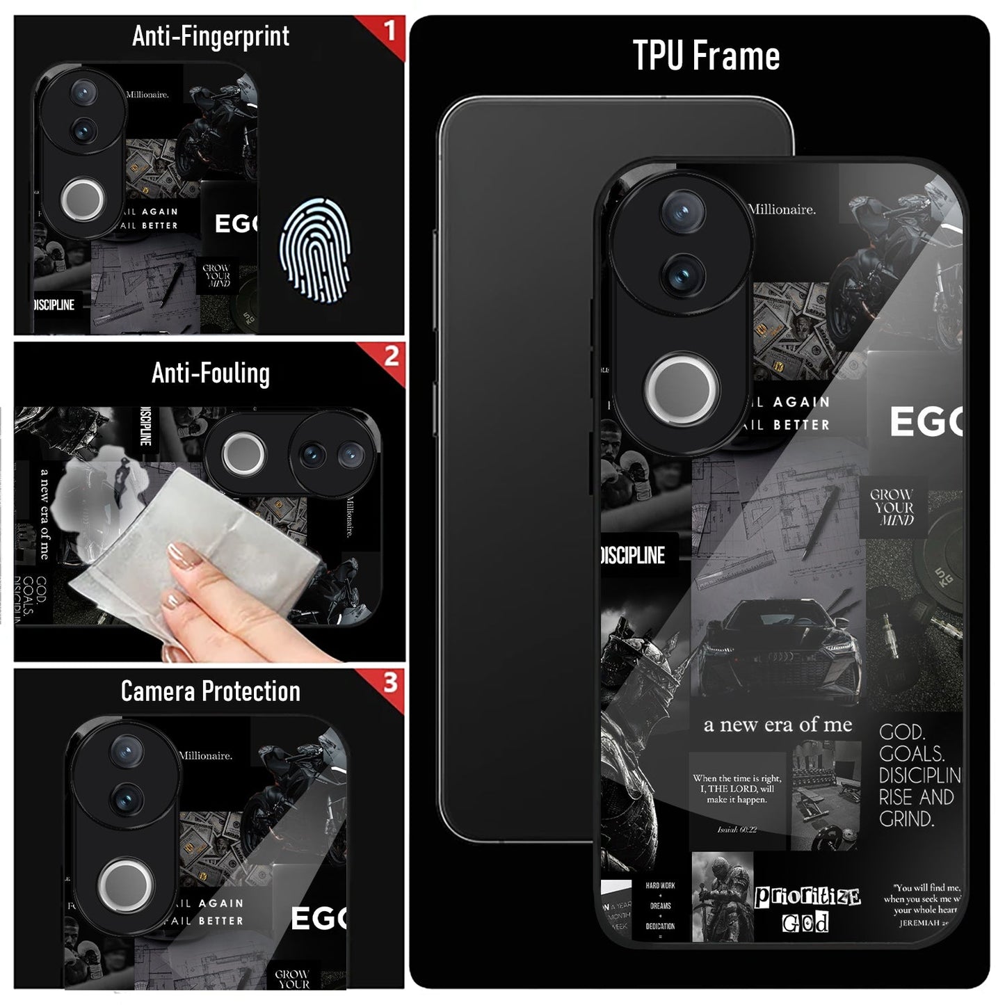 Vivo V50 5G Premium Acrylic Shockproof Glass Back Case (New Era)