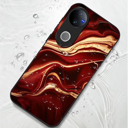 Vivo V50 5G Premium Acrylic Shockproof Glass Back Case (Red Mirage)