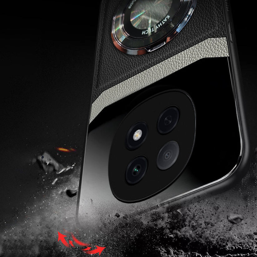 Oppo F29 Pro 5G Original Luxury Leather Lens Magnifier Ring Stand Case