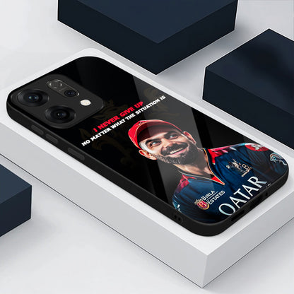 Oppo Reno 14 5G Premium Acrylic Shockproof Glass Back Case (Virat Spirit)